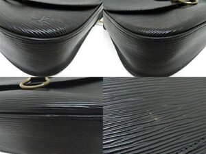 Louis Vuitton Leather Epi Shoulder Bag Saint Cloud Black
